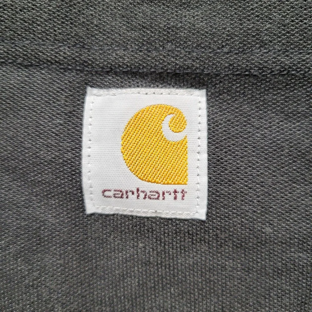 Carhartt‎ Men Polo 3XL Black K570 Logo Button Short Sleeve Loose